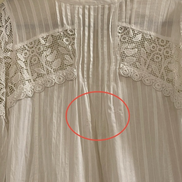 FEATHER BONE by‎ ANTHROPOLOGIE Lucille Pintucked Lace Tunic in Ivory - Picture 8 of 12